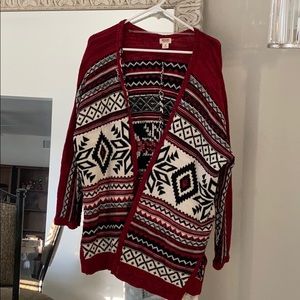 Red Aztec Mossimo cardigan